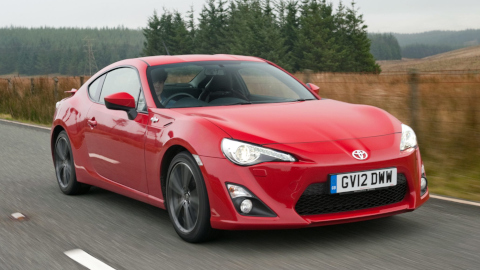 Red Toyota GT86 Driving
