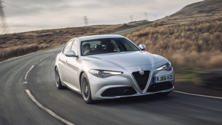 Silver Alfa Romeo Giulia Exterior Driving