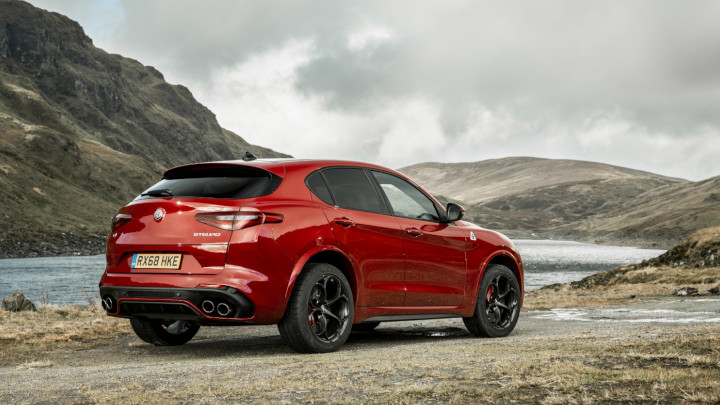 Red Alfa Romeo Stelvio Exterior Rear Static