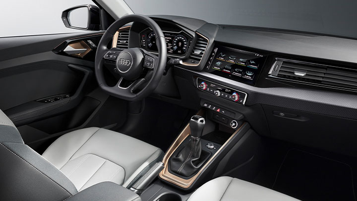 Grey Audi A1, interior shot