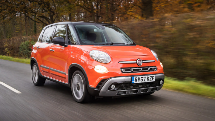 Orange Fiat 500L Driving
