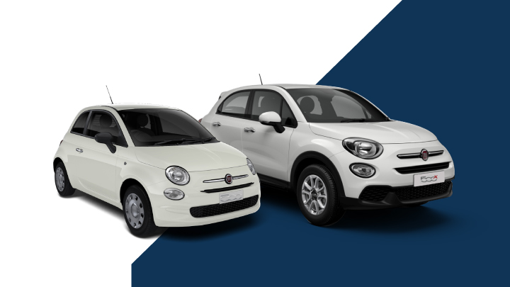 White Fiat 500 and 500X