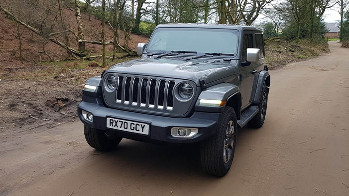 Jeep Wrangler, parked on off-road track