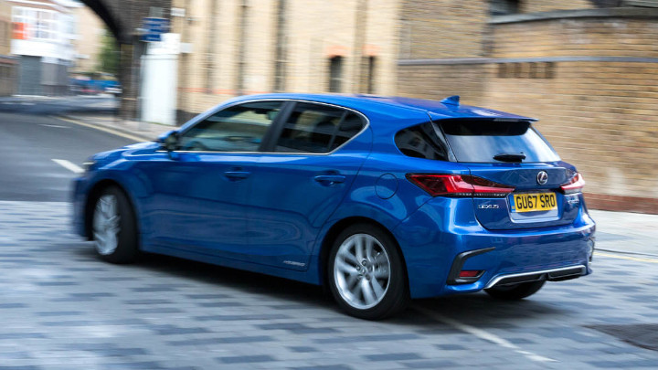 Blue Lexus CT Exterior Rear Driving