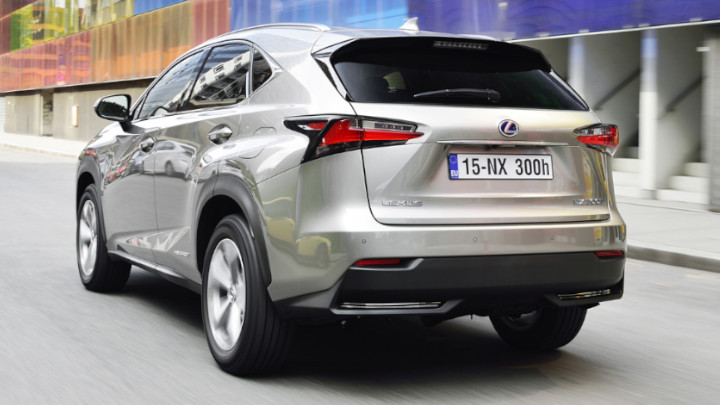 Silver Lexus NX Exterior Rear Driving