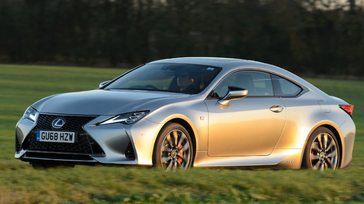 Silver Lexus RC Exterior Front Driving