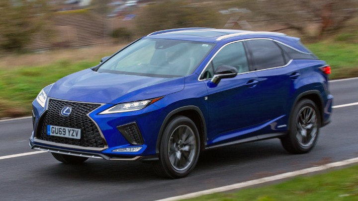 Blue Lexus RX Exterior Front Driving