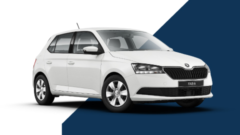 White Skoda Fabia