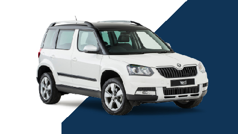 White Skoda Yeti