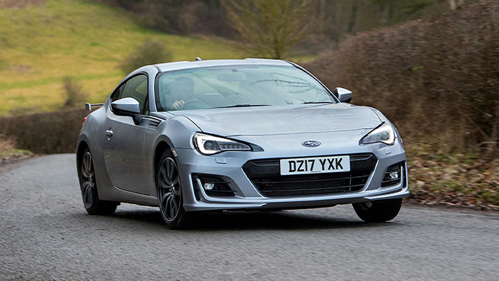 Subaru BRZ front quarter driving shot