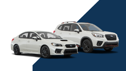 Subaru models in white