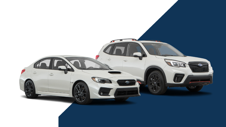 Subaru models in white