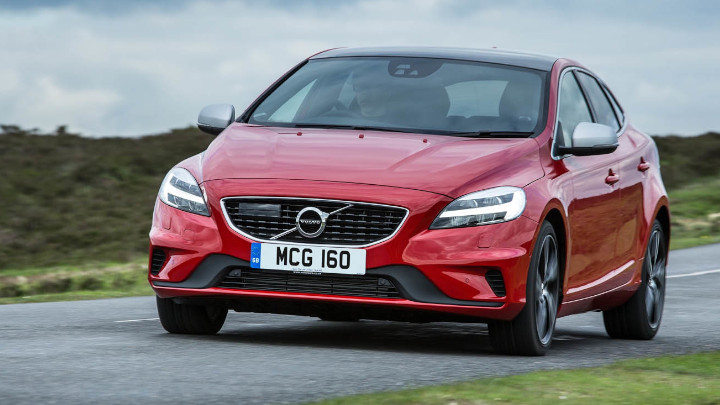 Red Volvo V40 Exterior Front Driving