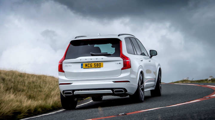 White Volvo XC90 Exterior Rear Driving