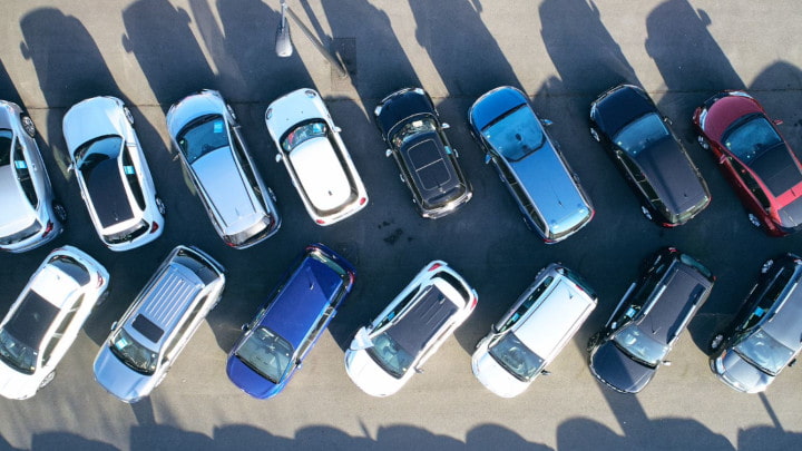 Aerial Photograph of Car Forecourt