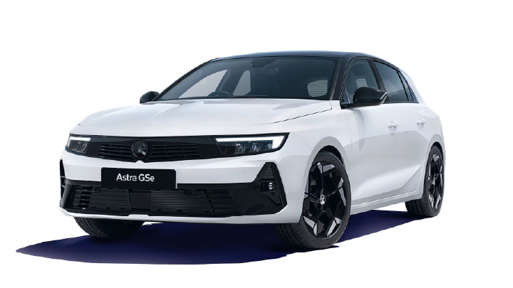 White Vauxhall Astra GSe on a white background