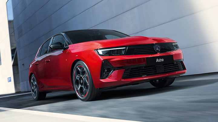 Red Vauxhall Astra Front