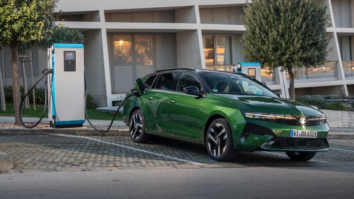 Green Vauxhall Astra Sportstourer Charging 