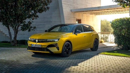 Vauxhall Astra static yellow