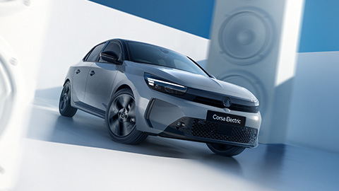 Grey Vauxhall Corsa Electric Front