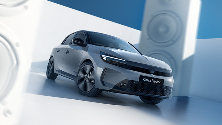 Grey Vauxhall Corsa Electric Front