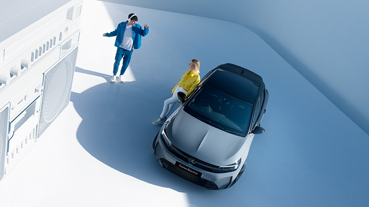 Grey Vauxhall Corsa Electric Front