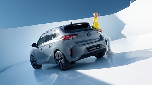 Grey Vauxhall Corsa Electric Rear