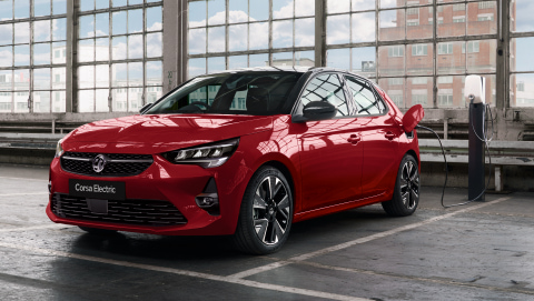 Red Vauxhall Corsa Electric Charging