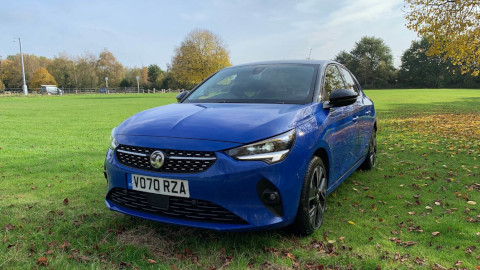 Blue Vauxhall Corsa Elite Exterior Front Static