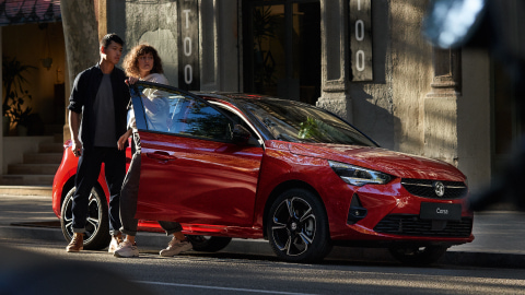 Red Vauxhall Corsa Exterior Side