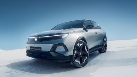 Vauxhall Grandland Electric All-Wheel Drive parked in the snow