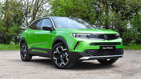 Green Vauxhall Mokka, front quarter