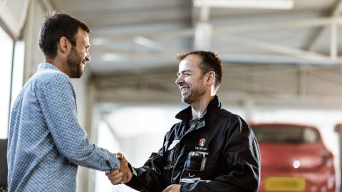 Vauxhall Technician with Customer