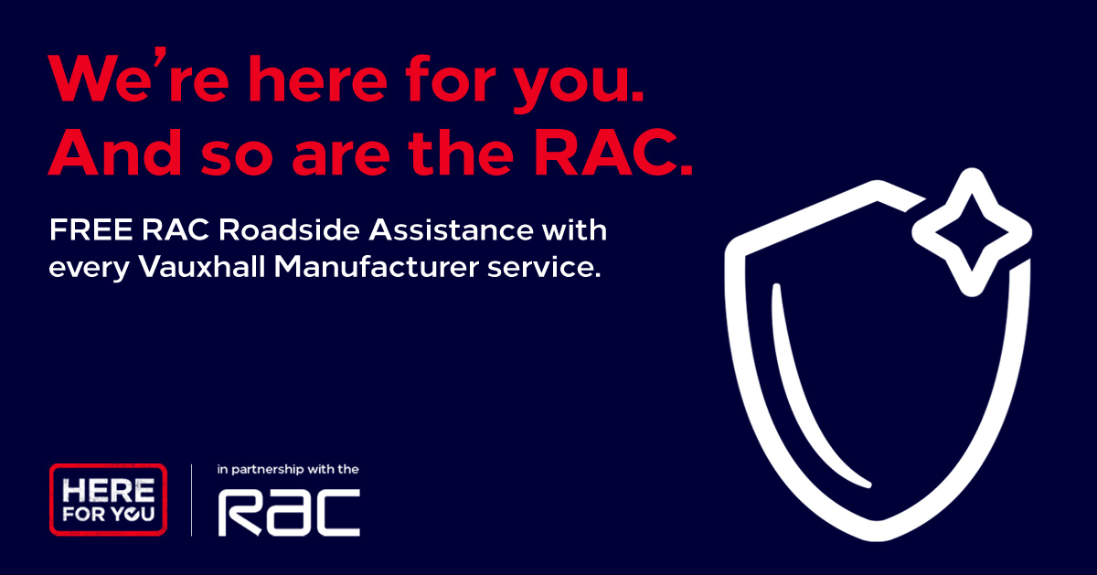 FREE RAC Roadside Cover with every Vauxhall Service