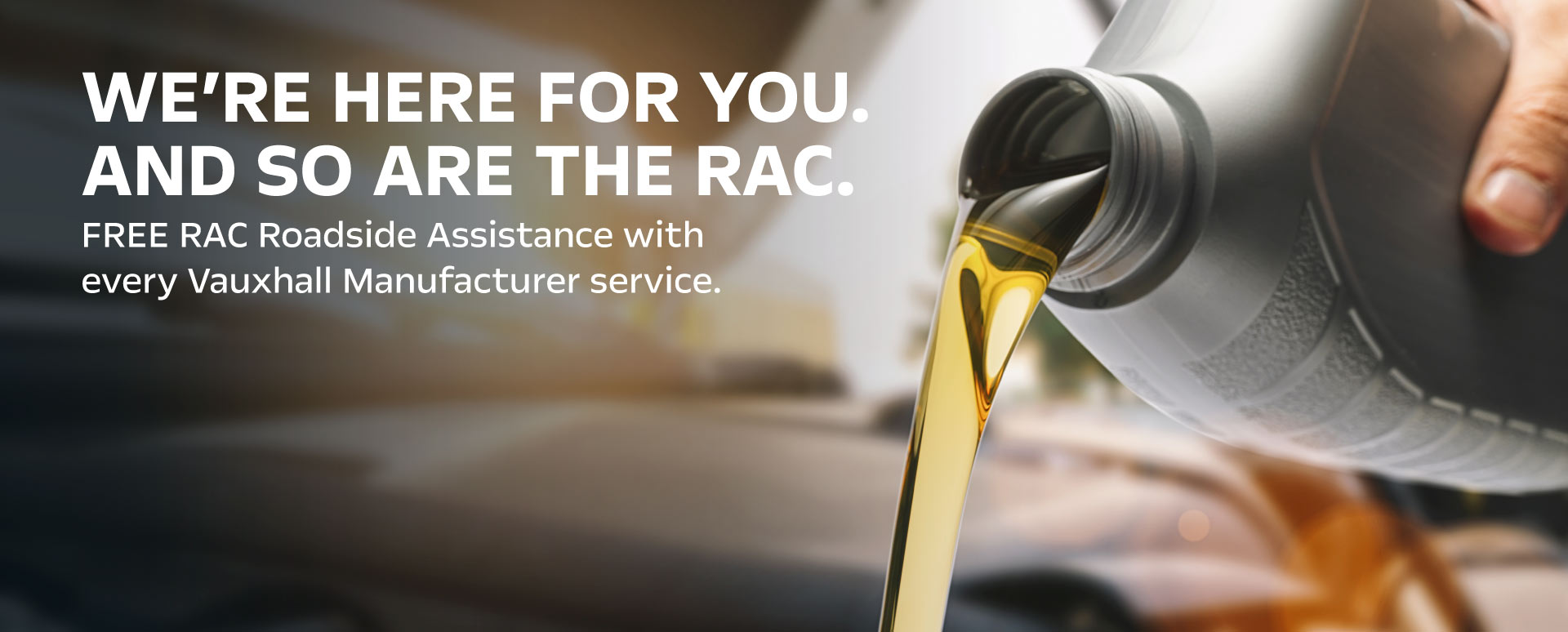 Engine Oil Being Poured With Promotional Messaging