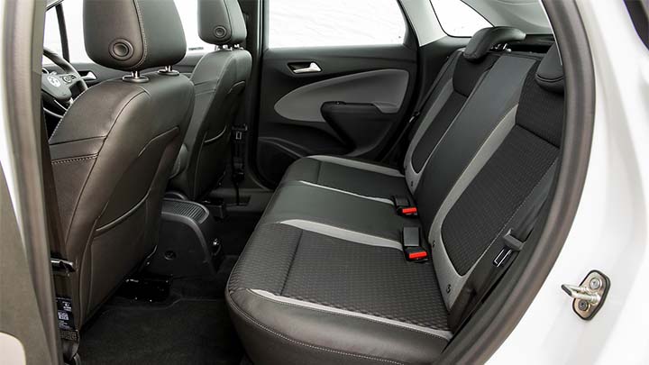 white vauxhall crossland x, rear seats