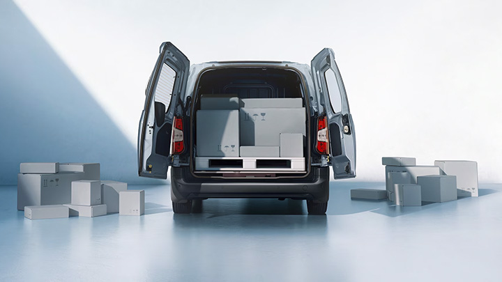 Silver Vauxhall Combo Van Rear Loadspace