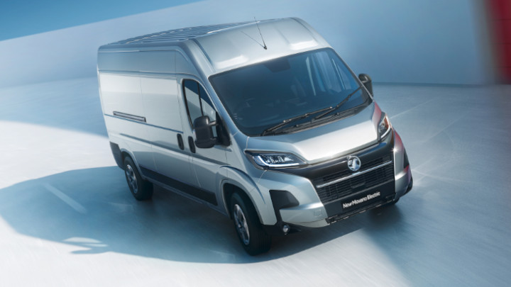 Vauxhall Movano Electric in Silver Driving