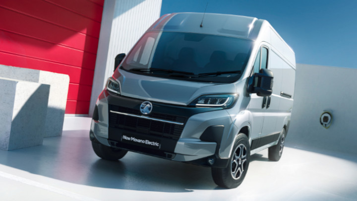 Vauxhall Movano Electric in Silver Front Angle