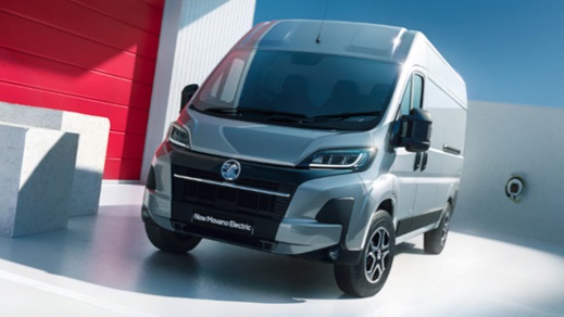 Vauxhall Movano Electric in Silver Front Angle