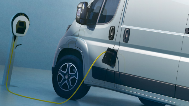 Vauxhall Movano Electric in Silver Plugged In Charging