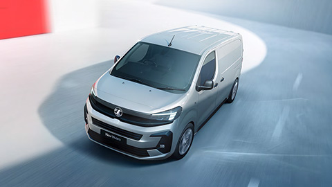 Silver Vauxhall Vivaro Van Front Driving