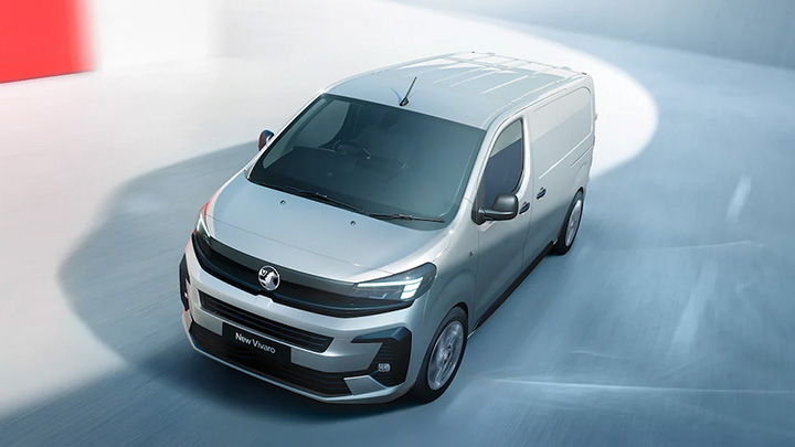 Silver Vauxhall Vivaro Van Front Driving