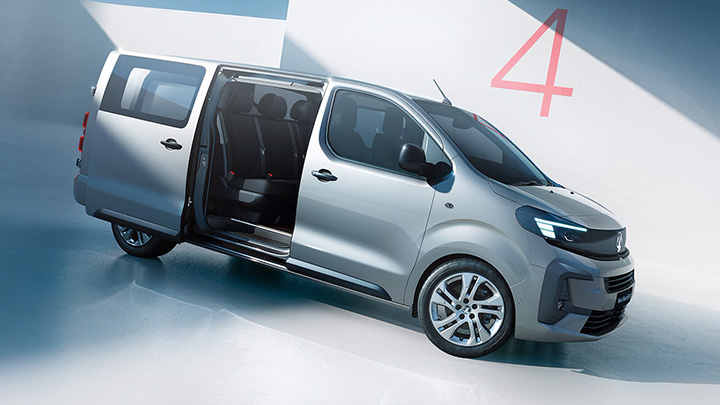 Silver Vauxhall Vivaro Van Side Doors Open