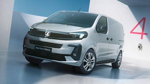 Silver Vauxhall Vivaro Electric Van Front