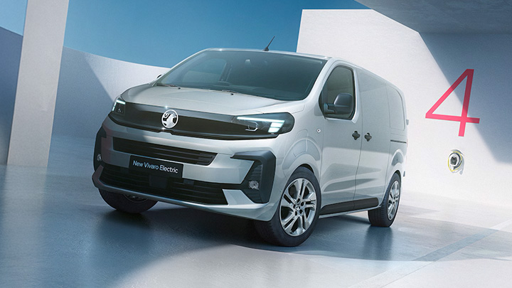 Silver Vauxhall Vivaro Electric Van Front